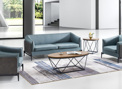 Luxurious 3+1+1 sofa set in a modern designer style with textile cover